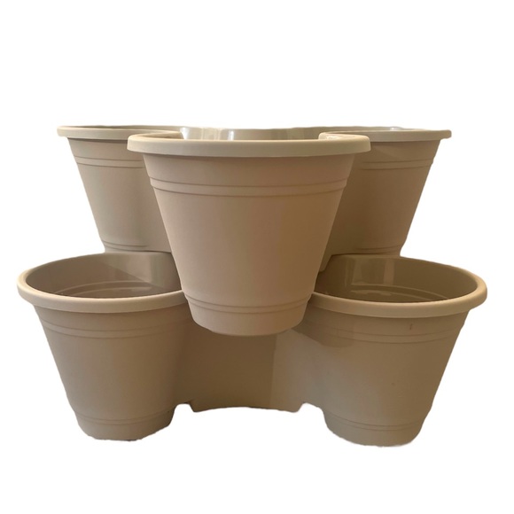 2 Tier Stackable Vertical Indoor Outdoor Plastic Garden Herb Planter Pot NWT - Picture 5 of 7